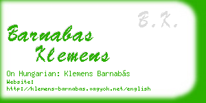 barnabas klemens business card