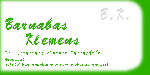 barnabas klemens business card